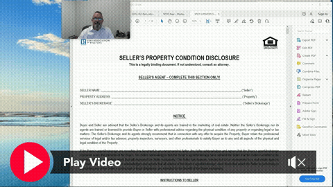NEW Seller's Property Condition Disclosures